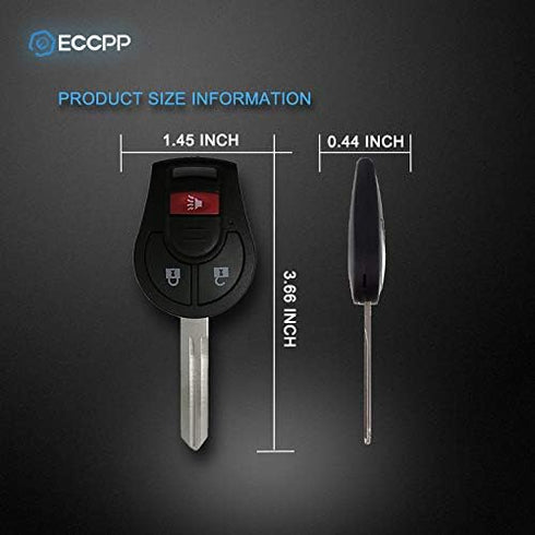 ECCPP Remote Key Fob Replacement for Infiniti for FX35 FX45 QX4 for Nissan Rogue Xterra Frontier Murano Quest Titan Armada Sentra CWTWB1U751-2pcs...