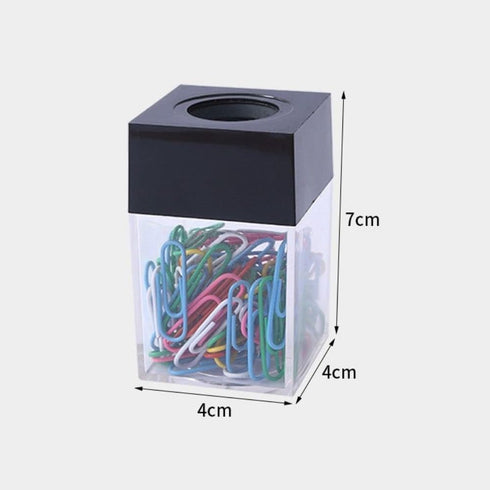 Paper Clip Organizer Magnetic Paper Cilp Dispenser Holder Clear Acrylic Paper Clip Organizers with Magnetic Top for Desk Cute Office Binder Clip, ...