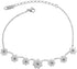 Daisy Flower Anklet for Women Girls Titanium Stainless Steel Little Flower Ankle Bracelet Adjustable Foot Chain 18K Gold Plated Ankle Accessories ...