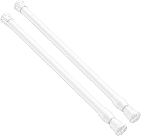 2 Pcs Spring Tension Rod, Adjustable 17-28 Inches, No Drilling White Small Tension Rod Ideal for Small Windows, Lockers, Kitchen?Wardrobes...