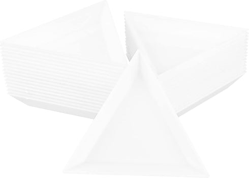 AUEAR, 120 Pack Triangle Sorting Trays Bead Sorting Storage Plates Trays Plastic Nail Art Plates for DIY Art Craft...