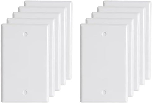 Blank Wall Plates 1-Gang blank Switch Outlet Electrical Cover Pate Unbreakable Thermoplastic Faceplate for Light Receptacle Outlet Switch, White (...