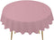 Pink Plastic Tablecloths 2 Pack Disposable Table Covers 84 Inch Circle Bridal Shower Party Tablecovers PEVA Vinyl Table Cloths for BBQ Picnic Birt...