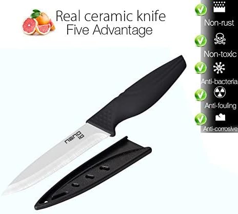 Steak Knives Set of 6 Muti-color Kitchen Ceramic Knife Set Sharp Outdoor BBQ Knife...