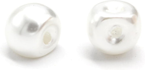 10mm Round White Pearl Buttons for Sewing, Shirts, Skirts, Wedding Dresses, Handmade Decorations, DIY Crafts (50pcs 10mm(0.394inch))...