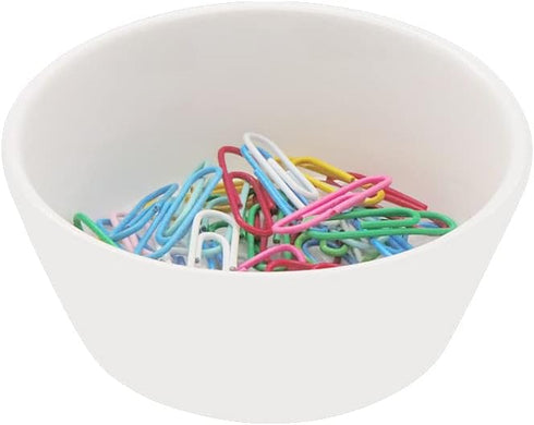 1PC Paper Clip Holder Ceramic Round White 3.5Inch Paper Clips Dispenser Cute Paperclip Binder Clips Holders for Desk Office Shcool Home Organizer ...