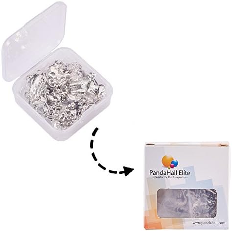 PH PandaHall 10 Style Animals Charms, 30pcs Antique Silver Tibetan Alloy Giraffe Unicorn Cat Charms Pendant Beads Charms for DIY Bracelet Necklace...
