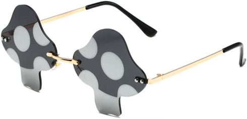 ENTHYI Mushroom Shape Sunglasses for Women Irregular Rimless Eyewear Retro rave Party halloween Sun Glasses...