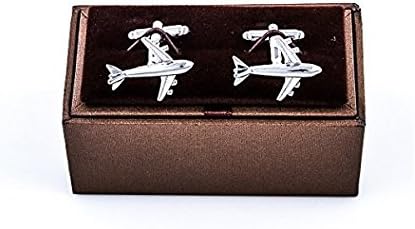 Airplane Plane Commercial Jetliner Jet Aircraft Pilot Pair Cufflinks in a Presentation Gift Box & Polishing Cloth...