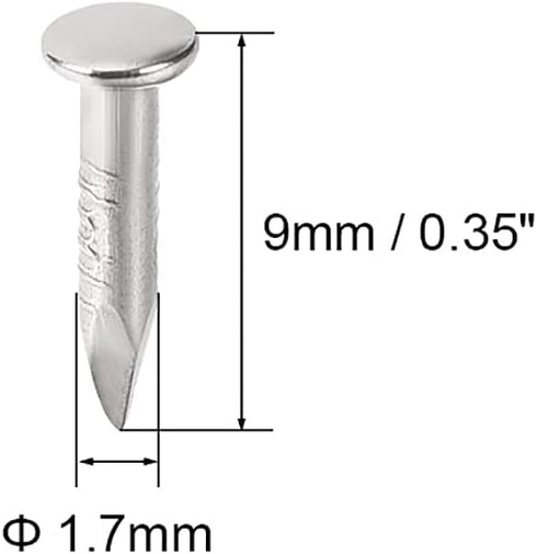 uxcell Small Tiny Hardware Nails Carbon Steel 1.7X9mm(DxL) for DIY Decorative Wooden Boxes Accessories Silver Tone 200pcs...