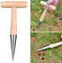 Garden Dibber as Soil Breaker Tool Hole Digger, Plant Bulb and Soil Digger as Garden Tool for Seed Tranplate, Depth-Stamp Stainless Steel with Pol...