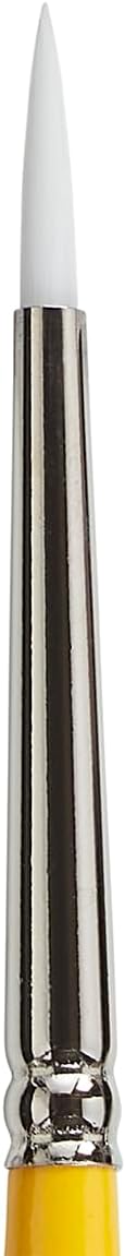 KINGART Premium White Nylon 7955-1 Gold Grip Round Stain Artist Brushes, Acrylic & All Media, Use on Fabric, Ceramics, Glass, Wood & More, Size 1...