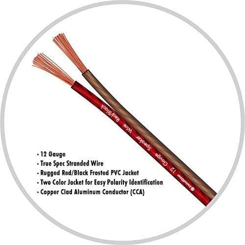 InstallGear 12 Gauge AWG 30ft Speaker Wire True Spec and Soft Touch Cable - Speaker Wire 12 Gauge - Red/Black (Great Use for Car Speakers Stereos,...