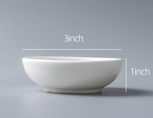 4pcs White Ceramic Seasoning Dishes Dipping Bowls Appetizer Plates,3 inch...