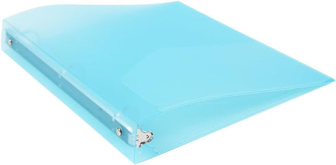 JAM PAPER Plastic 1 inch Binder - Light Blue 3 Ring Binder - Sold Individually...