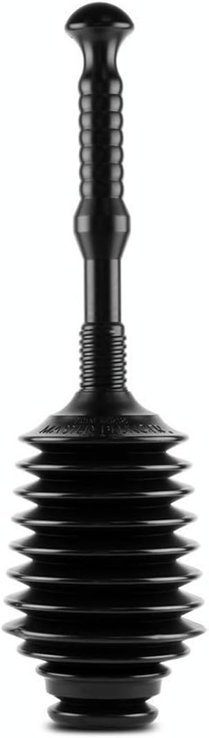 Master Plunger MP100-3 Heavy Duty Toilet Plunger Clears, Kitchen Sinks, Garbage Disposal and, Toilets Fast. Equipped with Patented Automatic Air R...