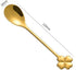 10 pcs Gold Four-Leaf Clover Stainless Steel Spoon Set, Unique Design for Coffee, Tea, Desserts, Ice Cream 4.7inch...