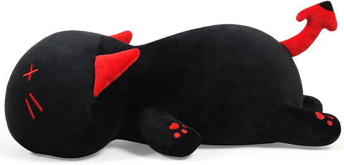 Cute Black Cat Plush Toy Soft Stuffed Animal Kitten Hugging Pillow Kawaii Plushie Kitty Toy for Kids Gift, 12"...