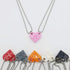 COLORFUL BLING 2Pcs Brick Love Heart Shaped Pendant Necklace Set Elements for Couples Lovers Matching Building Block Bricks Kits Him Her Creative ...