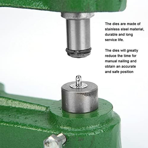 Snap Buttons Dies Set, Pack of 4 Stainless Steel Pressing Machine Button Die Replacement Kits for 651633/831 Buttons, Suitable for 12mm 15mm 21.5m...