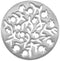Yair Emanuel Round Aluminum Trivet with Silver Oriental Pomegranates...