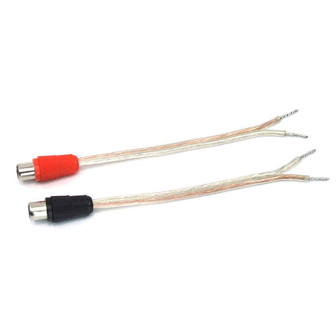 2-Pack RCA Female to Speaker Wire Adapter Cable, 5.5-inch/14cm - Black/Red, Audio Video Conversion for Amplifiers and Audio Receivers...