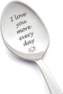Couples Gifts Spoon for Boyfriend Girlfriend I Love You More Every Day Gift Spoons for Grandma Son Christmas Valentine's Day Gift for Husband Wife...