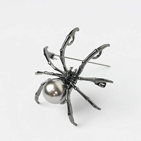 Gothic Halloween Spider Brooch Pins Set Micro Pave Polished Mother of Pearl Body Head Crystal for Women Mother Halloween Costume Party Decoration ...
