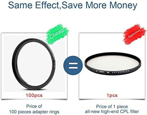 20 Pieces Metal Step-Up Adapter Rings & Step Down Rings Kit Lens Filter Stepping Adapter Rings Set for DSLR Camera......