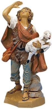 Fontanini by Roman Inc., Micah The Shepherd, 5" Shepherds Collection, Nativity Figure and Accessories, Hand Sculpted and Painted...