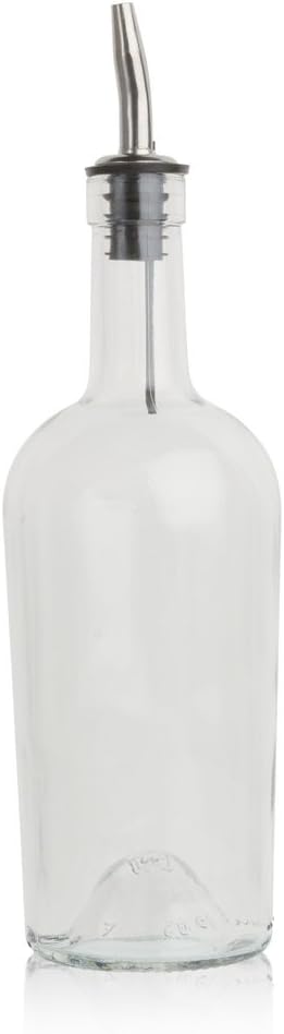 Tablecraft Home Glass Syrup Bottle with Vented Stainless Steel Pourer - 500ml...