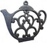 Teapot Cast Iron Trivet for Hot Pots & Kitchen & Dining Table, Gift for Home, Metal Wall Art & Home Decor, 2 or More for Set, Black, 8 by 6.1 Inch...