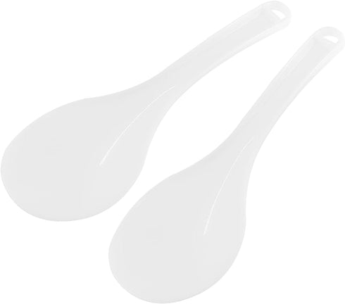 2PCS Plastic Rice Paddle Spoon Rice Scoop, Non-Stick Rice Spatula Rice Cooker Shovel Rice Serving Spoon 7.87 Inch (White E)...
