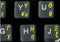 Greek Keyboard Stickers Transparent Yellow Letters for Any Laptop Computer PC Desktop Notebook...
