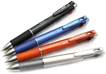Zebra Clip-On 1000, 4 Color 0.7 mm Ballpoint Multi Pen 0.5 mm Pencil, Silver Body (B4SA2-S)...