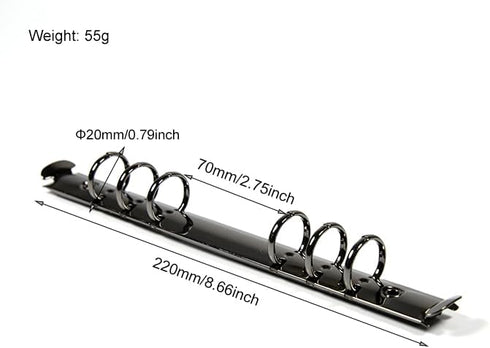 1Pcs Metal A5 Notebook 20mm 6-Hole Ring Binder Mechanisms Replacement Kit for Binder Planners Loose Leaf Binding Spines Combs for Personal Organiz...