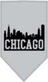 Pet and Dog Bandana Screen Printed, Chicago Skyline Black Large...