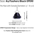 #4 Black EPDM Flexible Roof Jack Pipe Boot Metal Roofing Pipe Flashing (Pipe OD 3" to 6-1/4") - 100% Made In The USA...