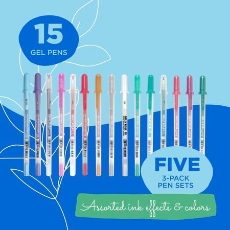 SAKURA Gelly Roll Moods Five Giftable 3 Pk Sets: Calm, Love, Gratitude, Inspire & Mindful, 15 Gel Pens...