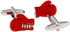 Boxing Gloves Squared Circle Ring Pair of Cufflinks in Presentation Gift Box & Polishing Cloth...