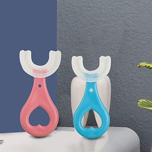 U Shape Toothbrush Kids, U-Shaped Convenient Tooth Wash Cleaning Brush Oral Care ,Kids Toothbrush U-Shaped Soft Silicone, 360° Whole Mouth Manual ...