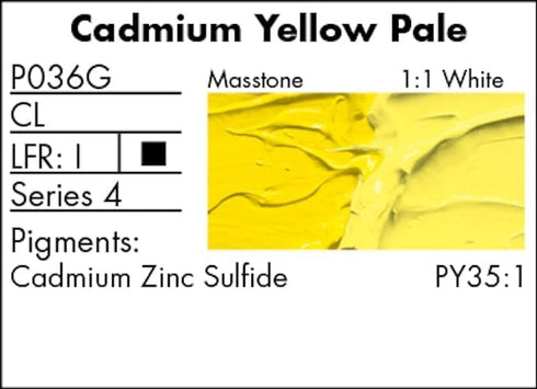 Grumbacher Pre-Tested Oil Paint, 37ml/1.25 Ounce, Cadmium Yellow Pale (P036G)...