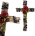 Polly House Rose with Wood Look Resin 10" CROSS Wall Cross for Home Decoration and Great for Gifts...