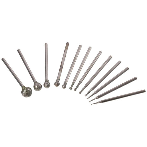 Polishing Kits 12pcs Corundum Metal Carving F Needle Diamond Burr Bits Industry Tool Diamond Grinding Head Stone Ceramic Glass Carving...