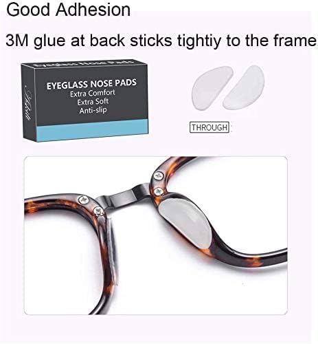 Eyeglass Nose Pads, Adhesive Anti-Slip Nose Pads, Soft Silicone Nose Pad Cushion for Glasses, Eyeglasses, Sunglasses, 12 Pairs(Clear)...