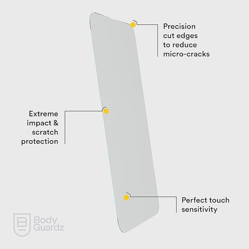 BodyGuardz Pure 3 Glass Screen Protector for iPhone 14 Plus/iPhone 13 Pro Max, Maximum Strength Tempered Glass, Edge to Edge Coverage, Easy Instal...