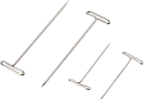150Pcs T Pins, 1&2 Inch Sewing Pins Long Straight Pins for Foam Head with Box, Stainless Steel Wig Pins for Wigs, T Pins for Knitting Sewing, Quil...