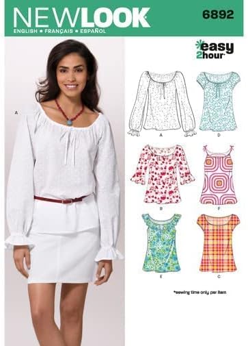 New Look Ladies Easy Sewing Pattern 6892 Summer Tops & Blouses...