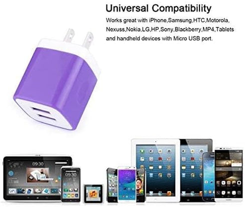 USB Wall Charger, Charging Cube, Sicodo 3Pack Dual Port Charging Block Plug in Cell Phone Charger Box Brick USB Power Adapter for iPhone 15 14 13 ...