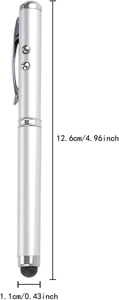 Metal Multi-Function Pen, Touch Screen Stylus, Flashlight with White Light, Infrared, Creative Christmas and Birthday Gifts (2 Black)...